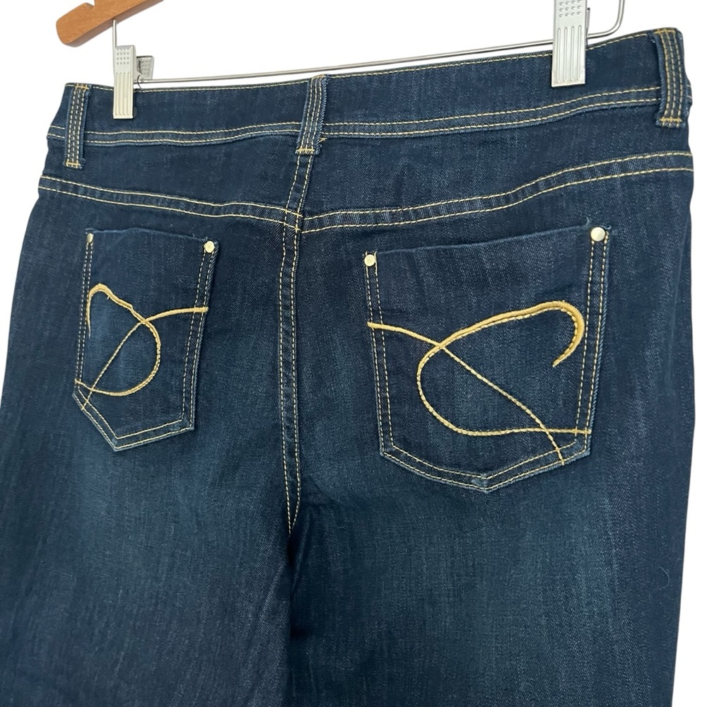 Chico's Platinum Dark Indigo Straight Leg Jeans C202 - Picture 4 of 6